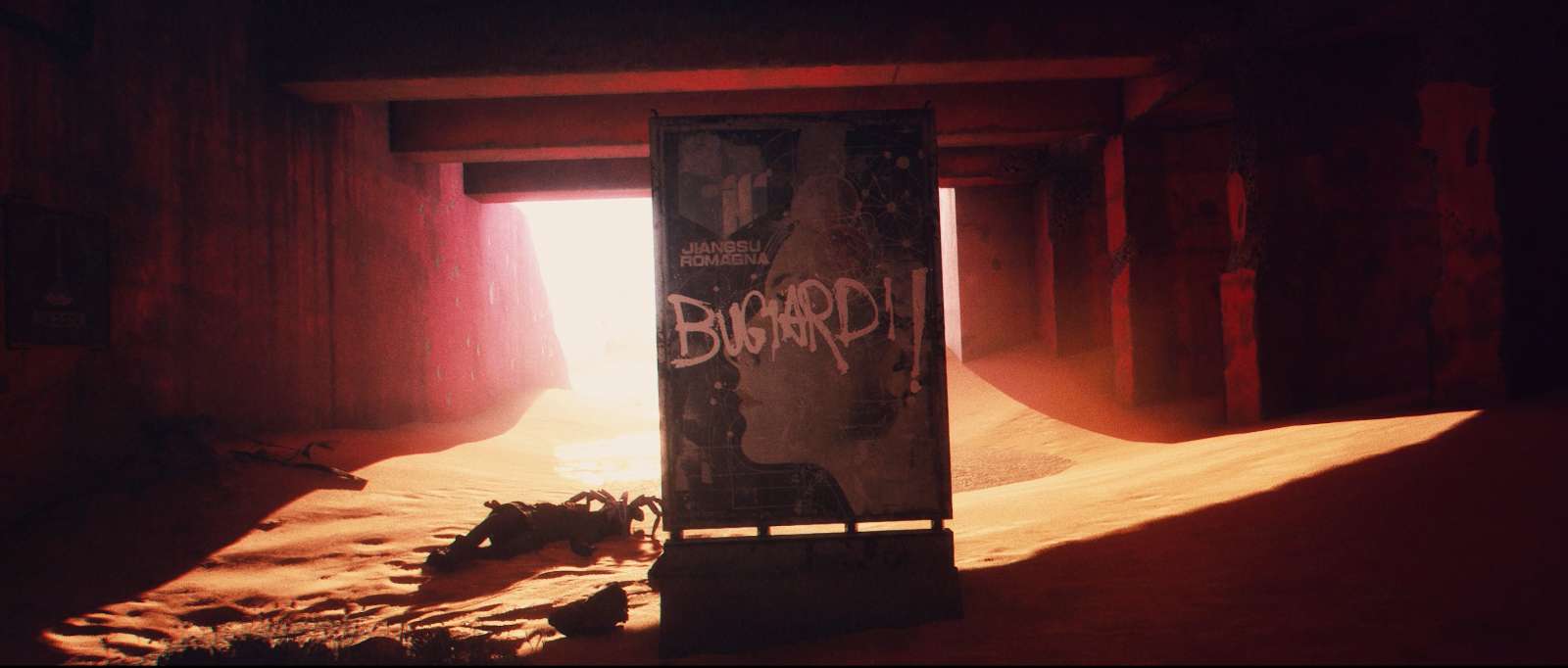 Raiders in underground passages with graffiti